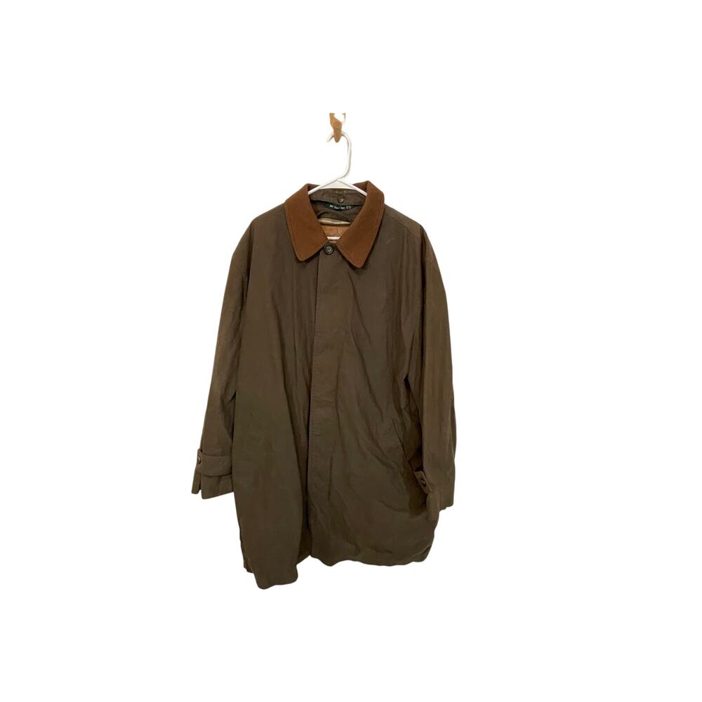 Polo Ralph Lauren Trench Coat Brown Collar Vintage 90s XL Peaky Blinders Retro